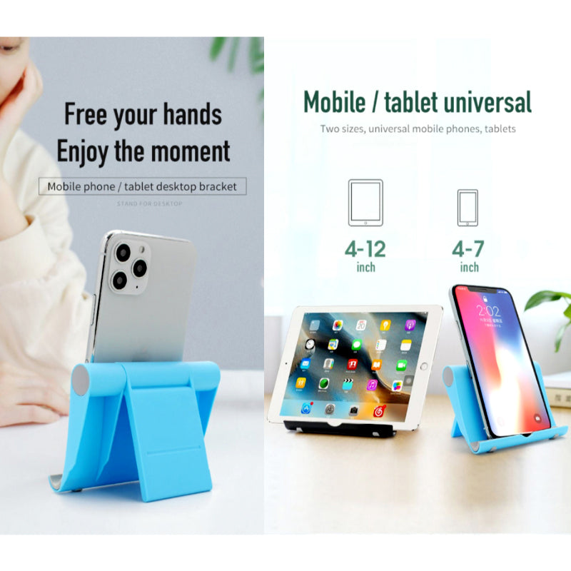 Universal Multi-Angle Foldable Phone & Tablet Holder – Adjustable 270° Rotatable Stand with Anti-Slip Base for Desk, Bed, Travel